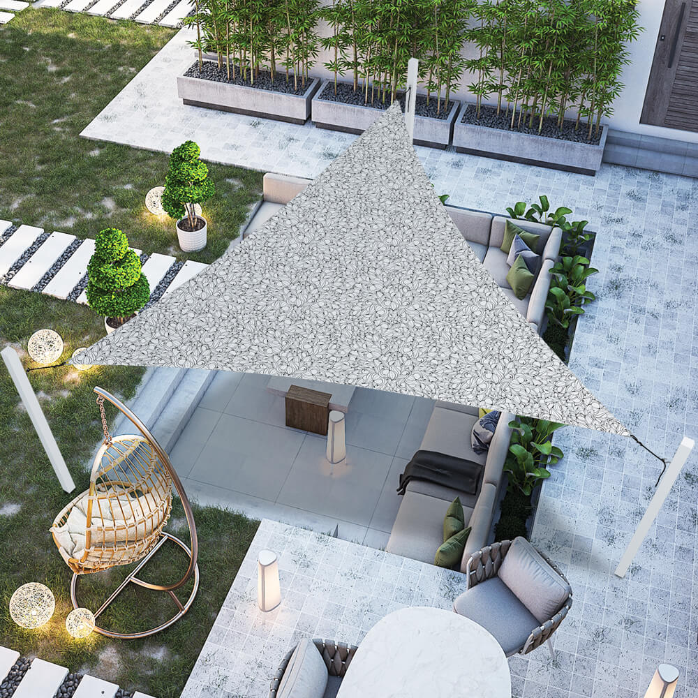 Floral Sun Shade Sail - Triangle